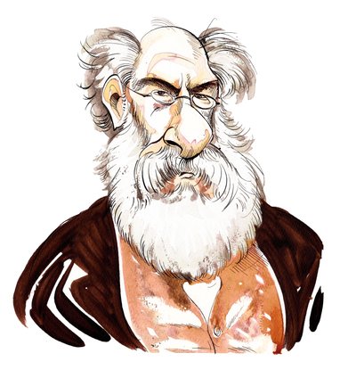 Anthony Trollope - colour caricature of English novelist (1815-82) by Neale Osborne